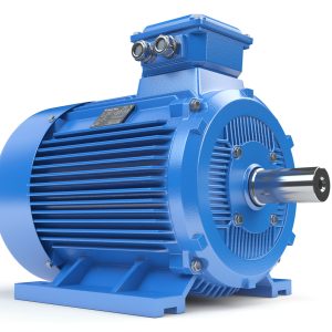 Industrial electric motor isolated on white. 3d illustration